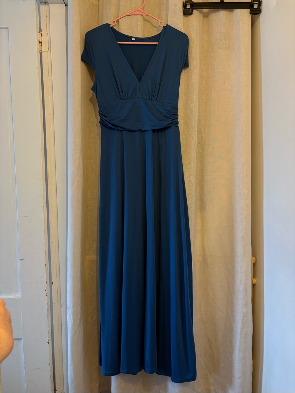 Women's Deep Teal V-Neck Maxi Dress